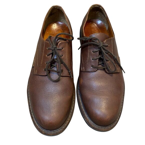 MEPHISTO Oxford Shoes Men 9 US 42 Brown Pebbled Leather Lace Up Cushioned Preppy - Picture 2 of 10